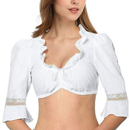 SNKSDGM Casual Easter Shirt Womens Shirts Plus Size Winter Women Lingerie Vest Women s Dirndl Blouse Black Dirndl Blouse Lace Blouse for Oktoberfest Lingerie Women s Tops Summer Casual