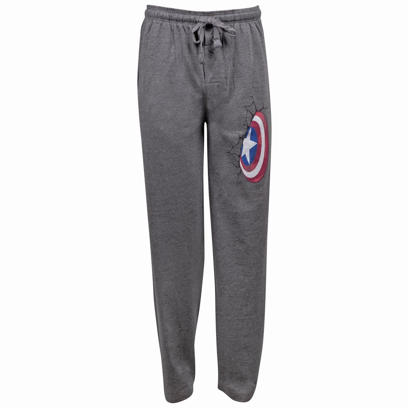 Marvel Comics Captain America Shield Smash Print Mens Loungewear Lounge Pants