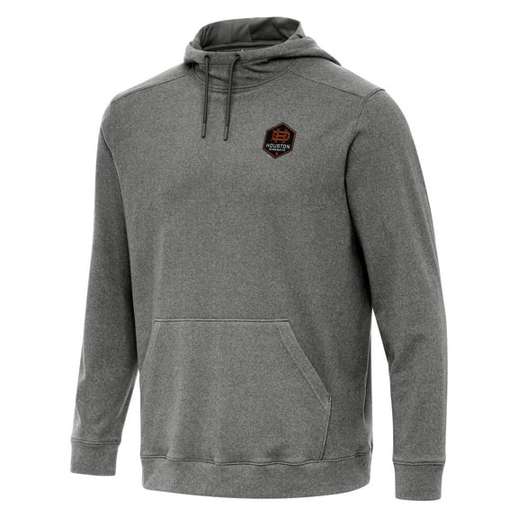 Men's Antigua Heather Black Houston Dynamo FC Cloud Pullover Hoodie