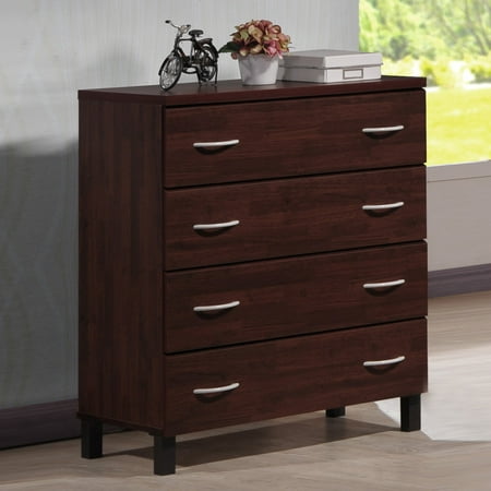 Mahogany Dressers Baxton Studio Maison Modern and Contemporary Oak Brown Finish Wood 4-Drawer Storage Chest ()