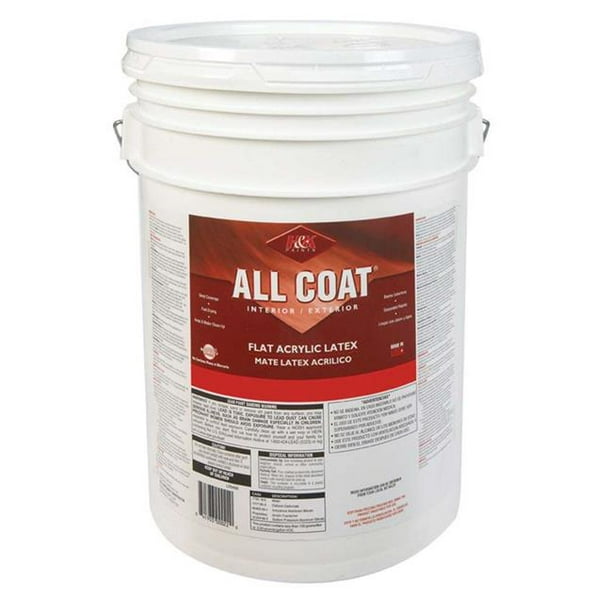 H&K Paints 1020732 Indoor & Outdoor 5 gal AllCoat Flat White Polyurethane Alkyd Enamel Paint