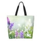 thumbnail image 1 of Balery Purple Butterfly On Wild Bolsa Tote Estilo Estético con Cremalleras, Bolsa de Hombro, Bolsa de Compras Grande y Plegable, 1 of 8