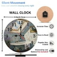 thumbnail image 2 of 10-Inch Silent Wooden Wall Clock, " Sunlit Floral Bathroom Clock Bathtub "  Silent Non-Ticking Clock, Battery Operated (AA Batteries Not Included), Artistic Home Decor, 2 of 8