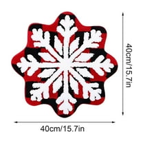 Deeceymbur Colorful Snowflake Shaped Christmas Floor Mats Non-slip Flocking Decor for Living Rooms Entryways Washable Bathroom Bathtub Kitchen Rug Decoration