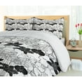 thumbnail image 5 of Ambesonne Floral Duvet Cover Sets, Exotic Orchid Contours Art, 2-King, Black and Off White, 5 of 7