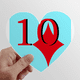 thumbnail image 1 of fortune 10 póker calcomanías cardíacas,calcomanías para equipaje, 1 of 3