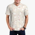 thumbnail image 2 of Balery Beautiful Rabbit Printed Men’s Short Sleeve Polo Shirt, Midweight Men's Shirt,Golf Polo shirts -XX-Large, 2 of 8