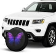 thumbnail image 2 of KAKALAD Purple Butterfly Black Spare Tire Cover Universal Vehicle Accessories Buckle Car Tools 15”in, 2 of 6