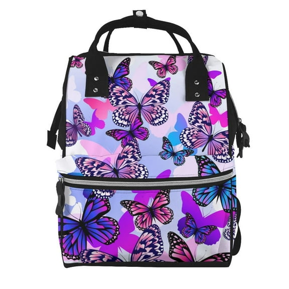 Defioc Flying Butterflies for Baby Diaper Bag Backpack - Baby Bag for Boys & Girls - Diaper Backpack - Large Travel Diaper Bags- Baby Registry Search & Shower Gifts