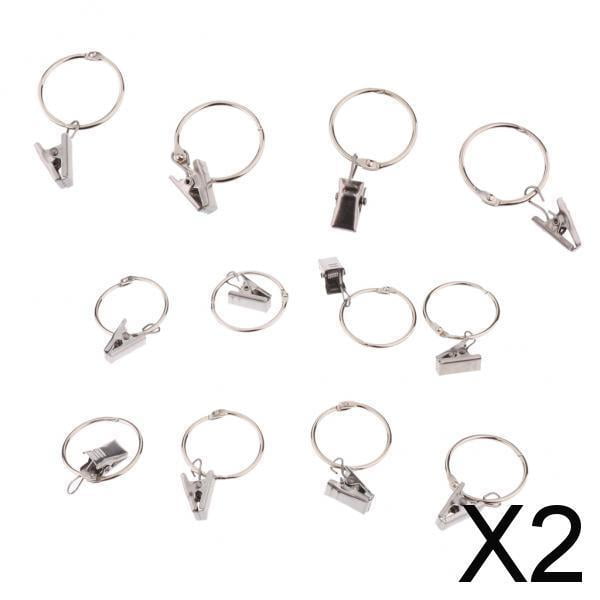 Ganchos para Anillos de Cortina con Clips BLESIY Plata 2 piezas