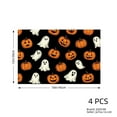 thumbnail image 4 of JOOCAR Halloween Ghosts and Pumpkins Linen Table Mats Set of 4 for Home Kitchen Table Decor 12x18 inch, 4 of 5