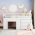 thumbnail image 4 of Harper & Bright Designs Low Loft Bed with Storage for Kids, Wood Twin Size Loft Bed with Cabinet and Shelf for Girls Boys, White, 4 of 15