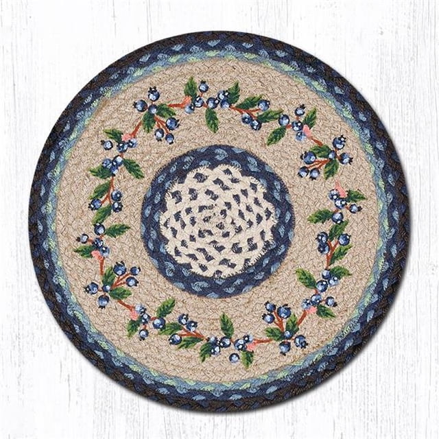 Coussin de Chaise Rond Imprimé Vigne de Bleuet 15,5 x 15,5 Po