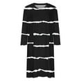 thumbnail image 4 of ZQUUVOU Plus Size Dress Women's Long Sleeve Pocketed Loose Long Lounge Maxi Dress Knee Long Sleeve With Pockets B-Black, 4 of 5