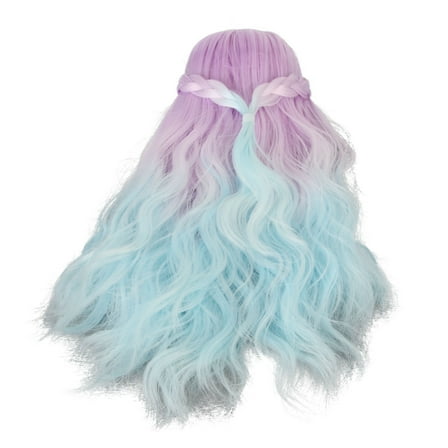 1/6 Doll Wig Gradient Colors Curly Style High Elasticity Smoothing Making Hair for Replacement Decoration DIY Purple