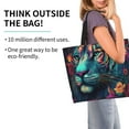 thumbnail image 2 of Balery Colorful Flower Tiger Bolsa Tote Estilo Estético con Cremalleras, Bolsa de Hombro, Bolsa de Compras Grande y Plegable, 2 of 8