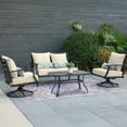thumbnail image 3 of Aoodor 24" x 24" Patio Chair Cushions Set, Memory Foam Outdoor Deep Seat Cushions (1 Seat, 1 Back, 1 Lumbar Pillow) - Navy Blue, 3 of 8