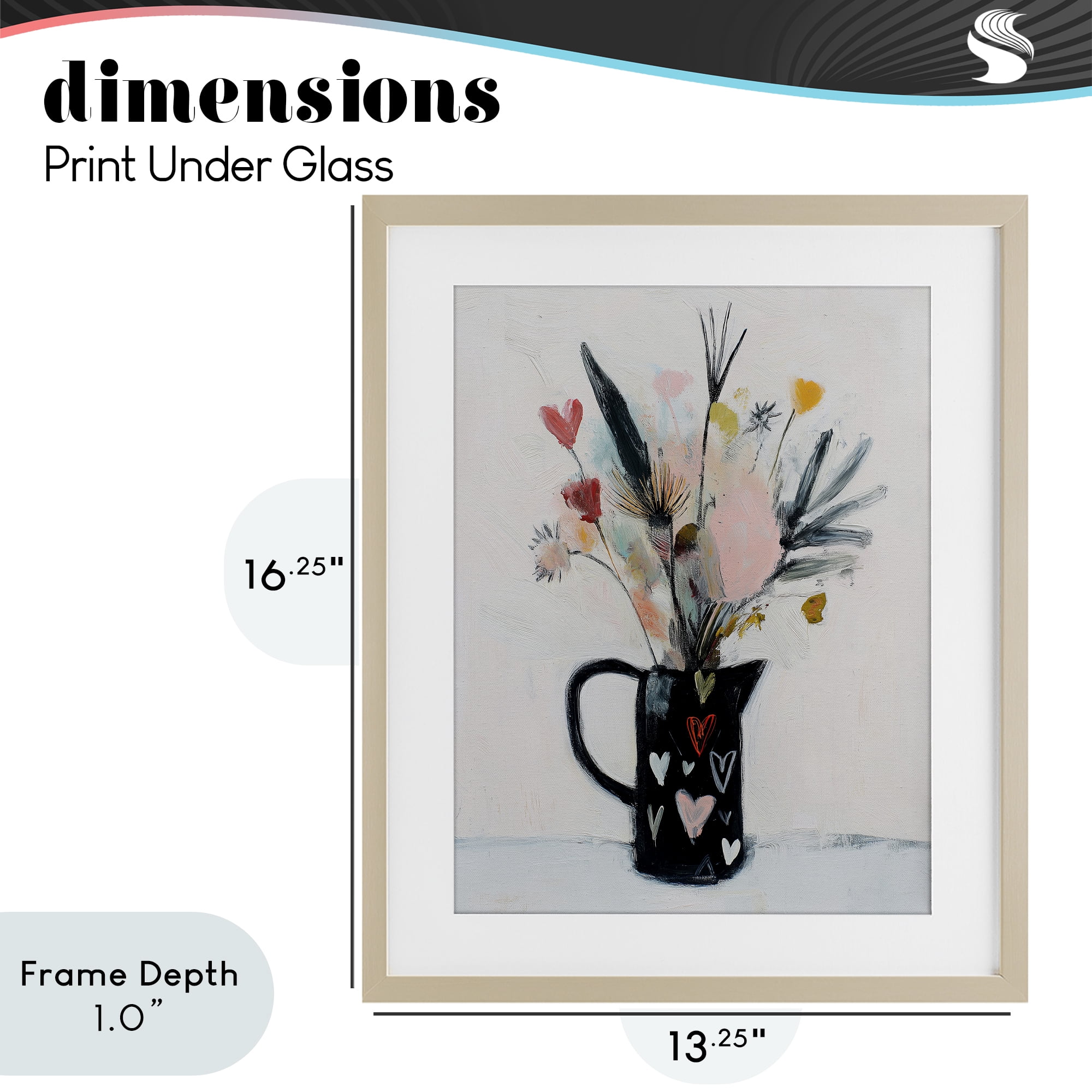 Stupell Industries Vase Of Abstract Time Birch Framed Print Under Glass, design by Svetlana Aleynikova