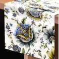 thumbnail image 5 of Table Runner for Dining Table, White Japanese Print Floral Table Linen - Home Decor, 5 of 7