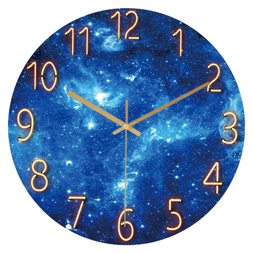 Large Wall Clock Glass Decorative,Wall Clocks 3D NonTicking Silent