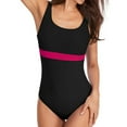 thumbnail image 3 of Sakmal Pink Swimsuits Tummy Control Slimming One Piece Swimwear Modest Patchwork Swimsuits, 3 of 5