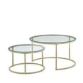 thumbnail image 5 of Modern Round Nesting Coffee Table Set with 31.5 inch Tempering Glass Top and Golden Metal Legs Stacking Side Tea Table for Living Room, 5 of 8