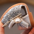 thumbnail image 6 of URMAGIC Toddler Kids Dress Shoes Little Girls Rhinestone Glitter Butterfly Wedding Flat Sandals, 6 of 8