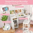 thumbnail image 6 of Costway Kids Study Desk Chair Children Table & Chair Set with Whiteboard White, 6 of 10