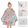 thumbnail image 6 of Pink Paisley and Floral Pattern Blanket Hoodies for Kids 6-13YR Oversize Wearable Blanket Hoodies for Boys Girls Teens, 6 of 7