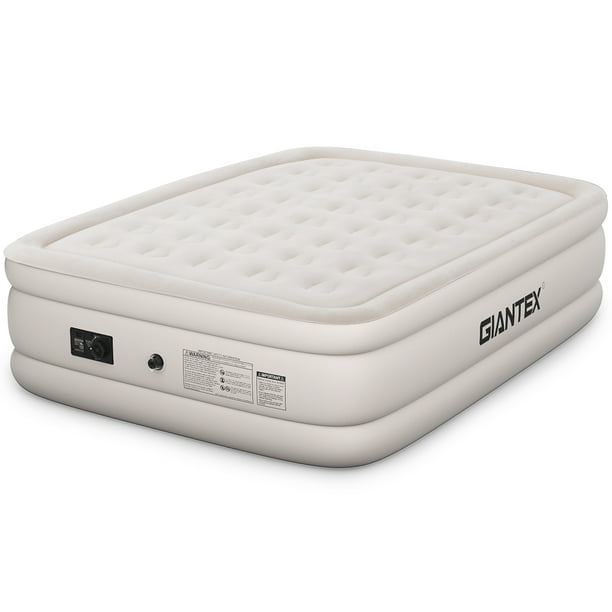 Gymax Queen Air Mattress Blow Up Bed High Airbed for Guests w/ Pump