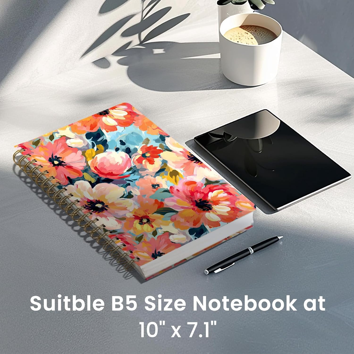 General Lined Spiral Notebook Journal for Work, 300 Pages Thick B5 (7.1"x10") College Ruled Journal for Women & Writing, Hardcover Notebook for Note Taking, Perfect for Office Home School,