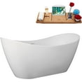 thumbnail image 3 of 63" Streamline B-328-99-BL Soaking Freestanding Tub and Tray With Internal Drain in Matte Black, 3 of 7