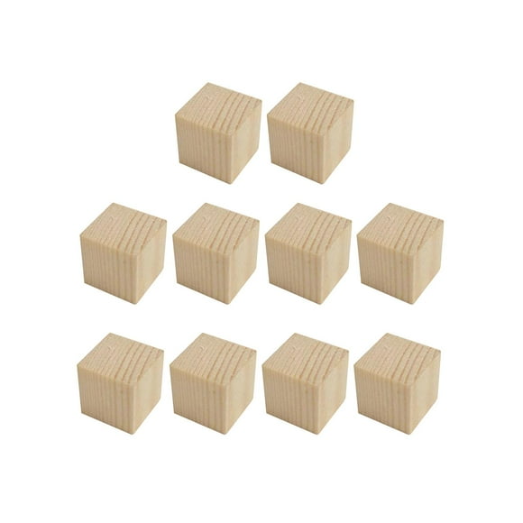 bedienty Unfinished Wooden Blocks Wooden Cubes for Game Numbers 6cmx6cmx6cm Cubes Crafting Making wood color 6x6x6cm