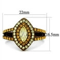 thumbnail image 2 of Luxe Jewelry Designs Women's Stainless Steel Ring with Marquise and Round Shaped Citrine Yellow CZ,, 2 of 4