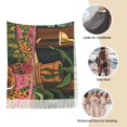 thumbnail image 6 of Cauagu Dog On Floral Couch Print Women Wrap Shawl tassels Scarves Retro Scarf 77.6"X28.3", 6 of 8