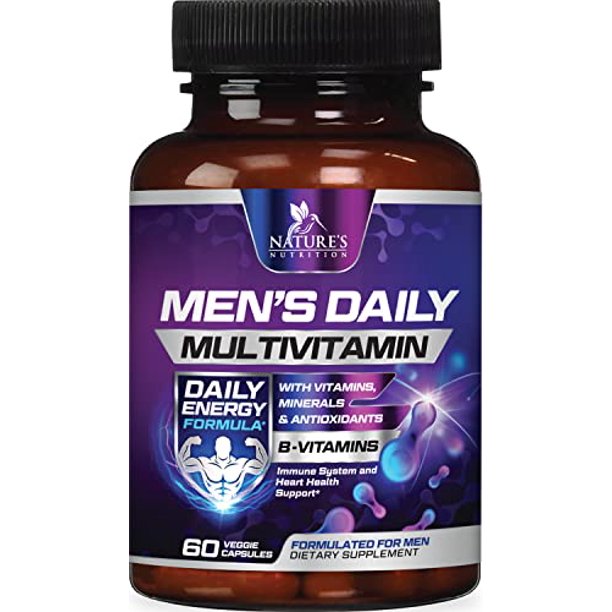 Multivitamin for Men, Extra Strength Daily Multi Vitamin for Energy and General Health - Vitamins A, C, D, E, B1, Plus Zinc - Made in USA - Best ...