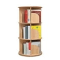 thumbnail image 2 of Rotating Bookshelf 3 Tier 360 Display Floor Standing Wood Bookcase Corner Storage Rack for Adults Kids Multi-Functional Bookshelf Organizer, 2 of 4