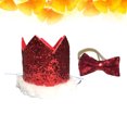 thumbnail image 1 of OUNONA 2Set Pet Costume Accessories Crown for Dog Red PU Photo Prop, 1 of 8