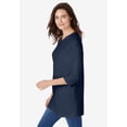 thumbnail image 3 of Woman Within Plus Size Perfect Three-Quarter Sleeve Crewneck Tunic, 3 of 6