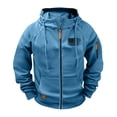 thumbnail image 1 of Hooded Jackets for Men Raglan Sleeve Men's Sporty Hooded Jacket with Multiple Pockets, 1 of 6
