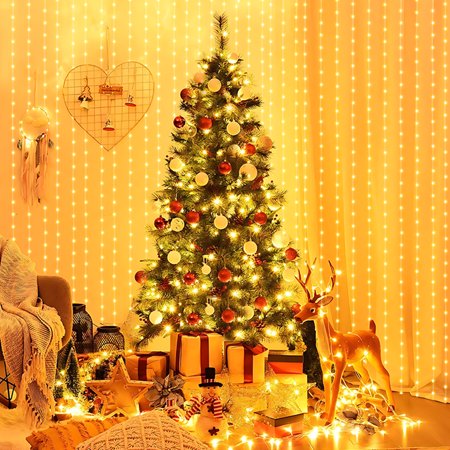 2 Pack,600 LED Christmas Curtain Lights For Windows Indoor Outdoor,20ft X 10ft Color Changing Curtain String Lights,120V Plug In,11 Modes Long Icicle Lights,Timer, Rainbow Hanging Backdrop Lights