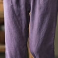 thumbnail image 5 of Sokhug Capri Pants for Women Cotton Blend Drawstring Elastic Waist Breathable Loose Fit Summer Trousers with Pockets, 5 of 7