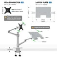 thumbnail image 3 of Viozon Support pour Moniteur et Ordinateur Portable, Supports de Bureau 2-en-1 Réglables à Double Bras Support/bras Simple pour Écrans d'Ordinateur LCD de 17 à 32 Pouces, Plateau Supplémentaire pour Ordinateurs Portables de 12 à 17 Pouces (Argent), 3 of 5
