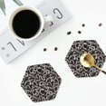 thumbnail image 4 of Yiaed Hand Drawn Snake Print Leather Coasters for Drinks - Cup Coasters Coffee Table Kitchen Table Bar, Home & Office Gifts Handmade Drink Coasters-Hexagon, 4 of 6