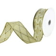 thumbnail image 3 of Glitter Diamond Faux Linen Wired Ribbon, 1-1/2-Inch, 10-Yard - Natural, 3 of 3