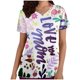thumbnail image 1 of Camiseta de manga corta con cuello en V y estampado de mujer con estilo Blusa suelta con estampado OAVQHLG3B Store  lin121212, 1 of 4