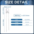 thumbnail image 2 of Uxcell 240Pcs Diodos LED de 3mm, Diodos Emisores de Luz, Kit de Lámpara Bulb para Proyectos Electrónicos de Ciencia para Placa de Circuito (Luz Fría, Lente Transparente), 2 of 6