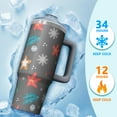 thumbnail image 4 of Green 30oz Xmas Cup with Lid and Straw, Christmas Bells Stainless Steel Insulated Tumbler Gifts for Holiday, 4 of 5