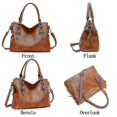 thumbnail image 2 of Womens Handbags Soft Leather Retro Vintage Casual Pocket Ladies Tote Shoulder Bags Yellow, 2 of 5