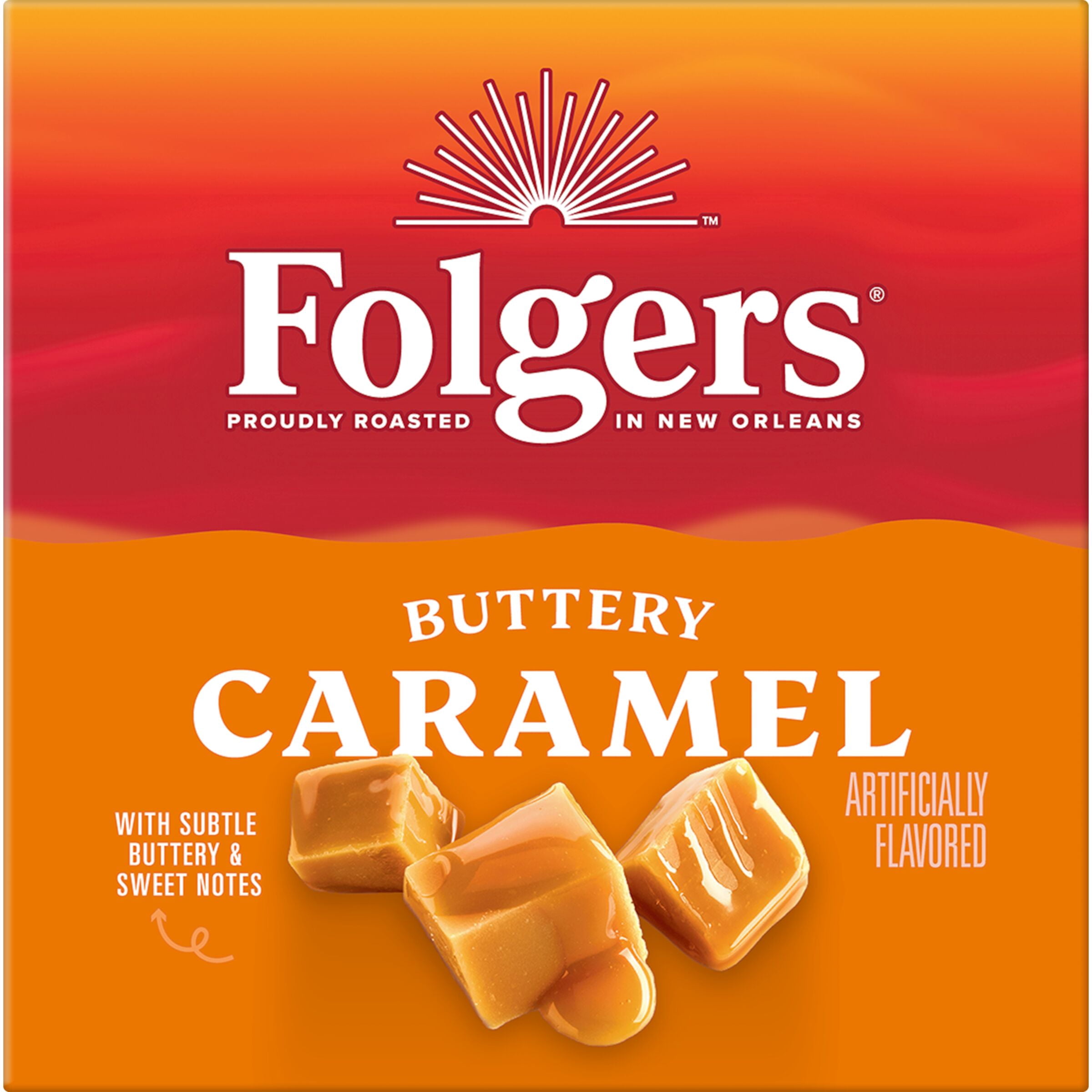(72 Count) Folgers Buttery Caramel Artificially Flavored, K-Cup Coffee Pods